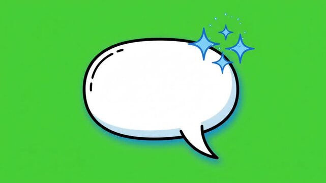 Green Screen Speech Bubble With Blue Shadow For Video Overlay