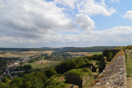 Panoramic view over the Meuse valley from Fort de Charlemont ramparts