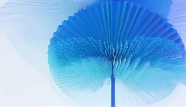 Luminous Blue Abstract Feather Pattern and Ray Burst Wallpaper Illustration