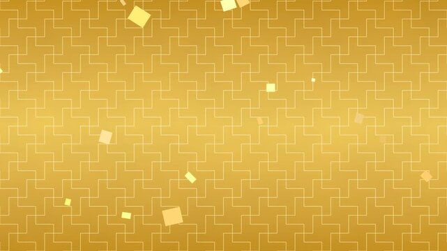Japanese Manji Pattern Gold Leaf Falling Background Seamless Loop Horizontal 4K