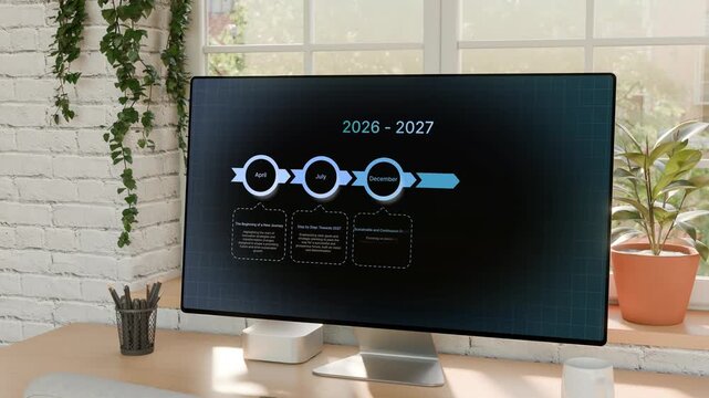 2026&ndash;2027 Business Development and Innovation Roadmap Infographic on Monitor