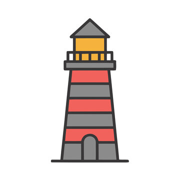 Striped lighthouse icon
