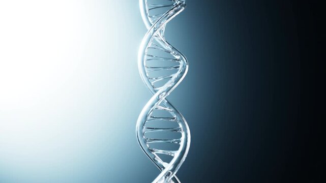Glass DNA Double Helix Rotating Loop Genomics and Biotech Concept