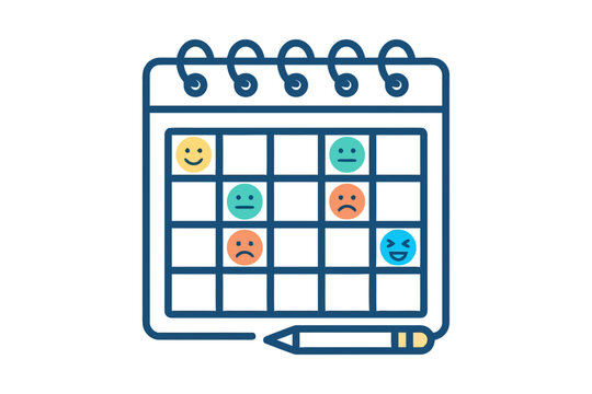 Mood Tracker Calendar Vector Illustration
