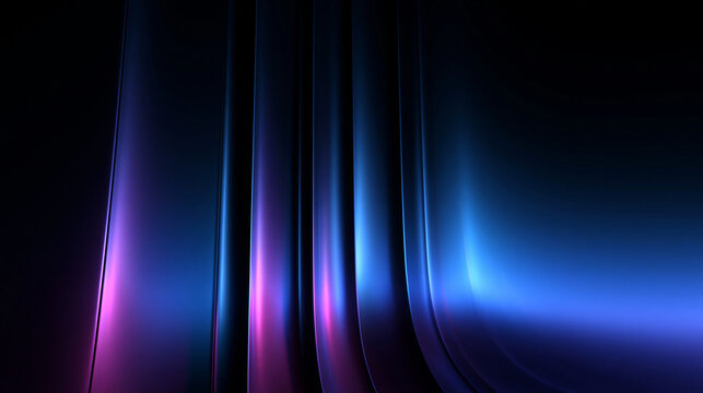 Abstract Futuristic Neon Background with Curved Glowing Panels