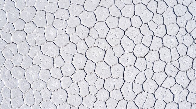 Cracked Salt Flat Pattern Creating Natural Geometric Texture