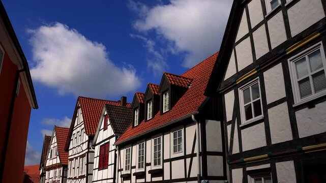 the historic city of paderborn germany 4k video with a pan