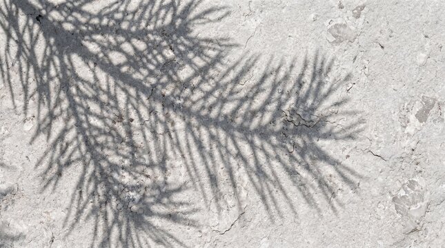 Shadow of Tree Branch on Textured Concrete Wall