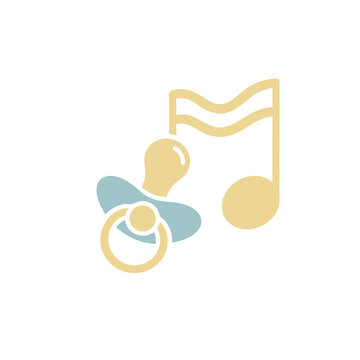 Pacifier and musical note icon