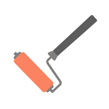 Orange and gray paint roller