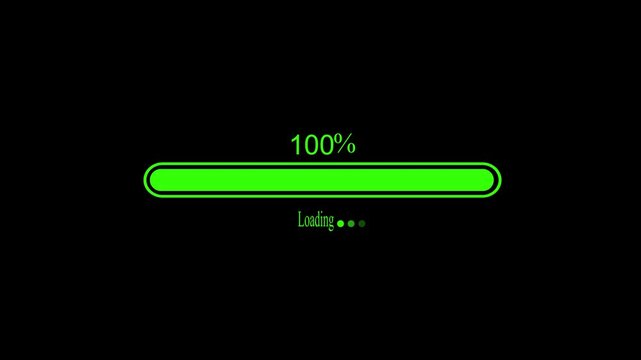 Minimal loading bar showing percent progress simple digital interface design with copy space animation