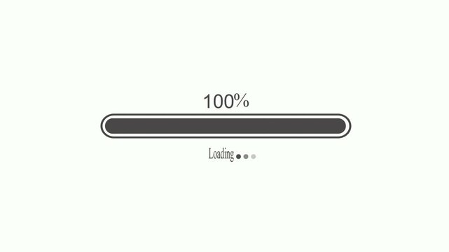 Minimal loading bar showing percent progress simple digital interface design with copy space animation