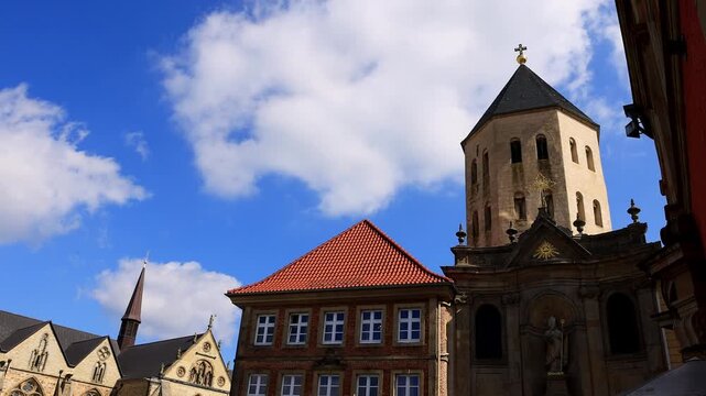 the historic city of paderborn germany 4k video with a pan