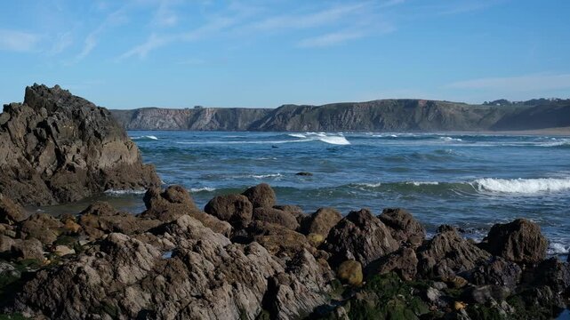 Rocky Cantabrian Coast in Asturias, Spain