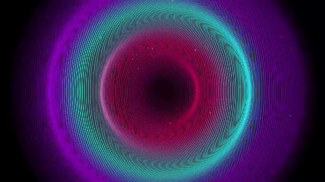 Abstract neon line vortex concentric circle background