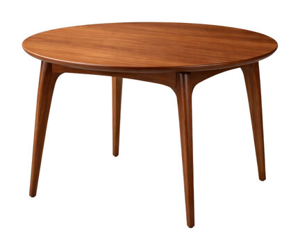 PNG Elegant round wooden dining table.
