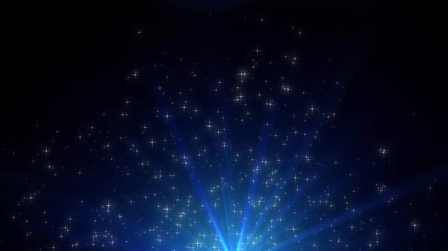 Glowing glitter star particles sparkling, shiny stars glitter and particles and light flare animation on black background, white glittering star dust and twinkling light, magical glitter burst effect