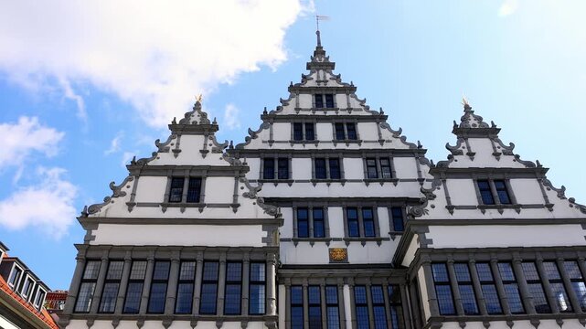 the historic city of paderborn germany 4k video with a pan