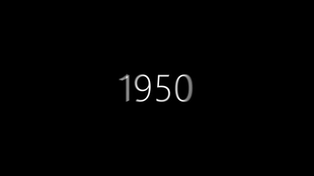 Time travel, white numbers counting down to the past. Time machine. 4k video for your project. Historical Vintage Timeline Zoom In from 2027 to 1800s Journey Through Centuries Countdown timeline .