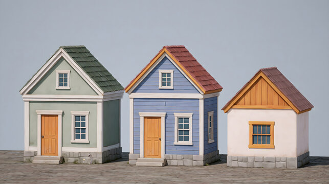 Charming Collection of Colorful Houses: Explore Unique Architectural Styles in a Neighborhood Setting