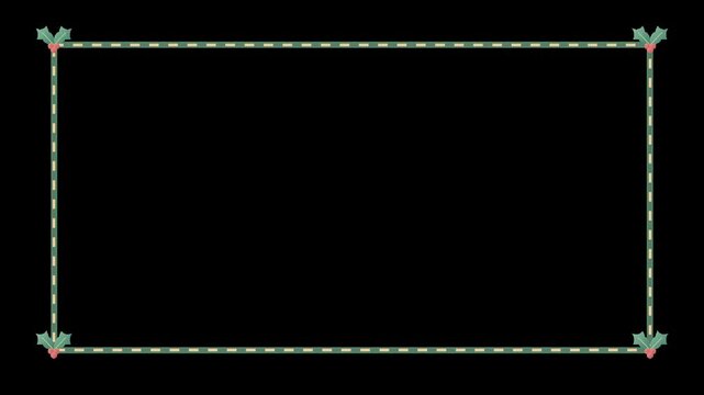 Christmas Holly Berry Green Border Frame Animation