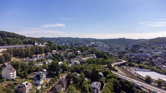 Aerial View of Siegen City in North Rhine Westphalia
