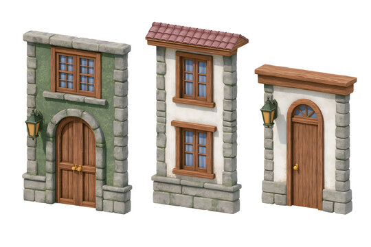 Explore Charming Architectural Designs Featuring Unique Doors and Windows in Stone and Wood for a Timeless Urban Aesthetic