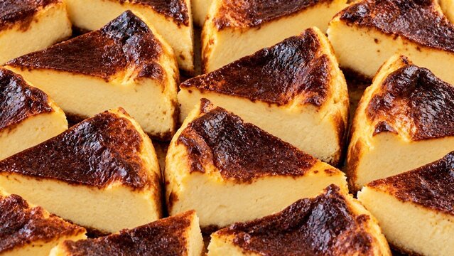 Basque Cheesecake Background. Cheesecake Background.