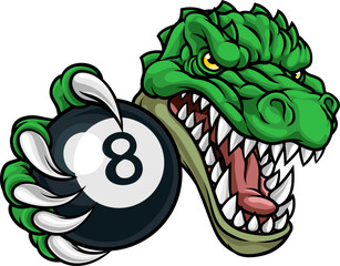 Alligator Crocodile Sports Mascot 8 Ball Pool Ball © Christos Georghiou