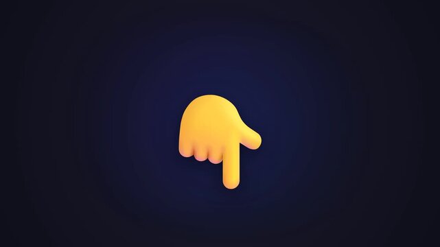 Yellow hand pointing down emoji on dark blue background