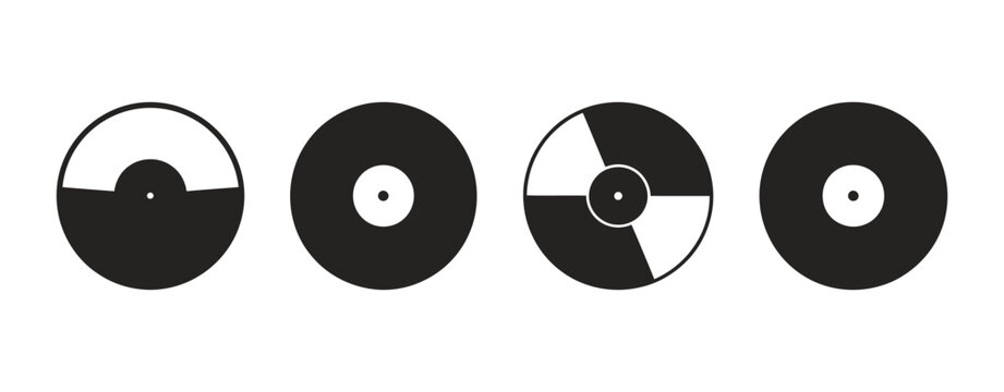 CD and DVD disc icon vector illustration representing optical storage media for music, movies, software, data backup, technology, and entertainment graphics.