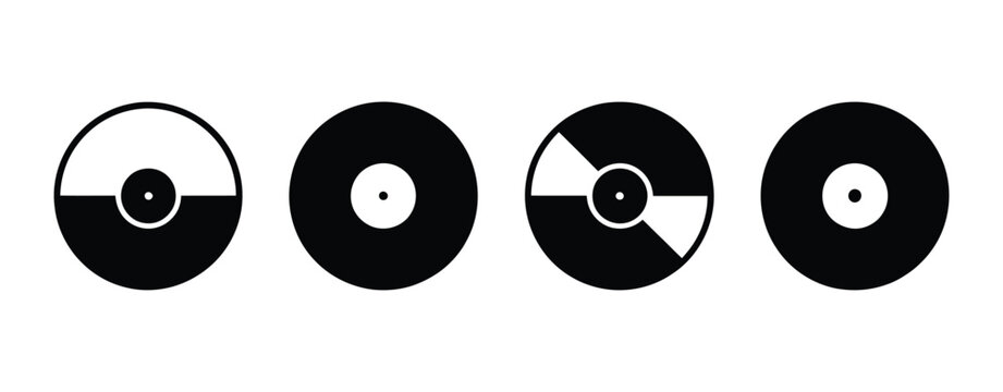 CD and DVD disc icon vector illustration representing optical storage media for music, movies, software, data backup, technology, and entertainment graphics.