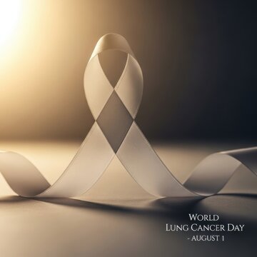 World lung cancer awareness logo with date august 1