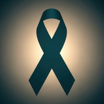 Green awareness ribbon symbol on gradient background