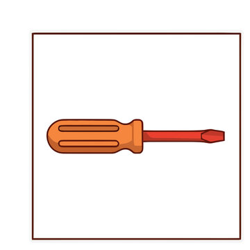Flathead screwdriver with orange handle