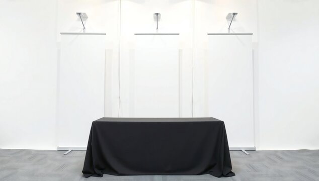 Minimalist display setup with three panels