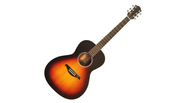 acoustic guitar, sunburst acoustic guitar, wooden guitar, acoustic guitar PNG, guitar body, guitar neck, PNG 