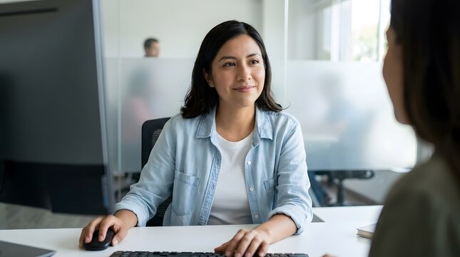 Business professionals working and collaborating in a modern office elegantly lit