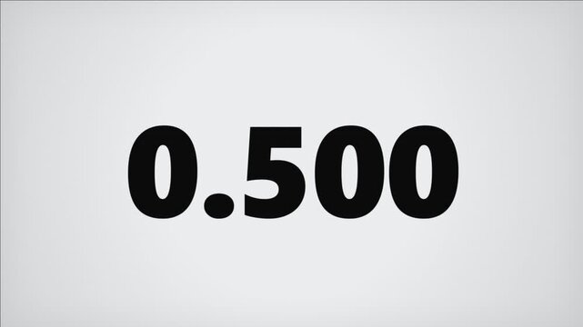 Digital display showing the black decimal number 0.500 on a bright light grey background.