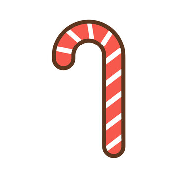 Red and white striped candy cane illustration