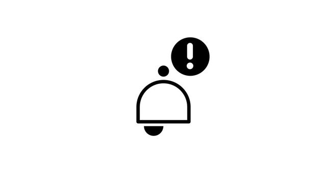 Bell icon paired with an exclamation mark alert symbol representing a notification warning or an important reminder message signal shown right here