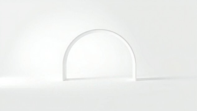 Minimalist arch on plain background