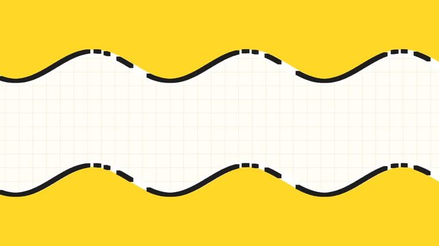 Abstract Yellow and White Motion Background with Wavy Dashed Lines for Copy Space