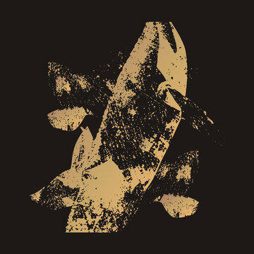 stencil cutout of a northern, the fierce water wolf prized by anglers, in gritty speckled halftone. This jackfish graphic blends vintage screen print grit with bold predator energy.
