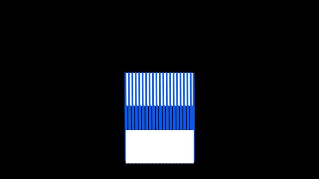 Blue three dimensional folded paper icon featuring a white geometric shape suggesting a document or an origami style design concept for general use