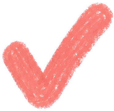 크레파스로 칠한 듯한 붉은색 V자 체크 마크 확인 및 완료 표시 기호

Red V shaped check mark symbol resembling crayon drawing for confirmation and completion