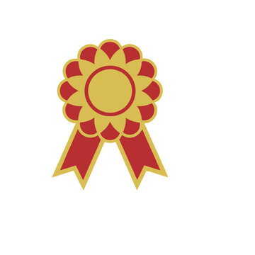 Gold and Red Rosette Ribbon Award