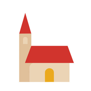 Stylized illustration of a church building