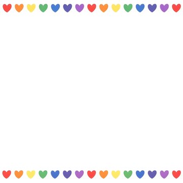 화면 상단과 하단에 무지개 색상 순서대로 나란히 배열된 귀여운 작은 하트 아이콘 띠

Cute small heart icons arranged side by side in rainbow color order at top and bottom of screen
