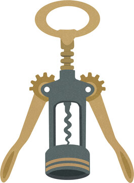 Wine opener or corkscrew vector design